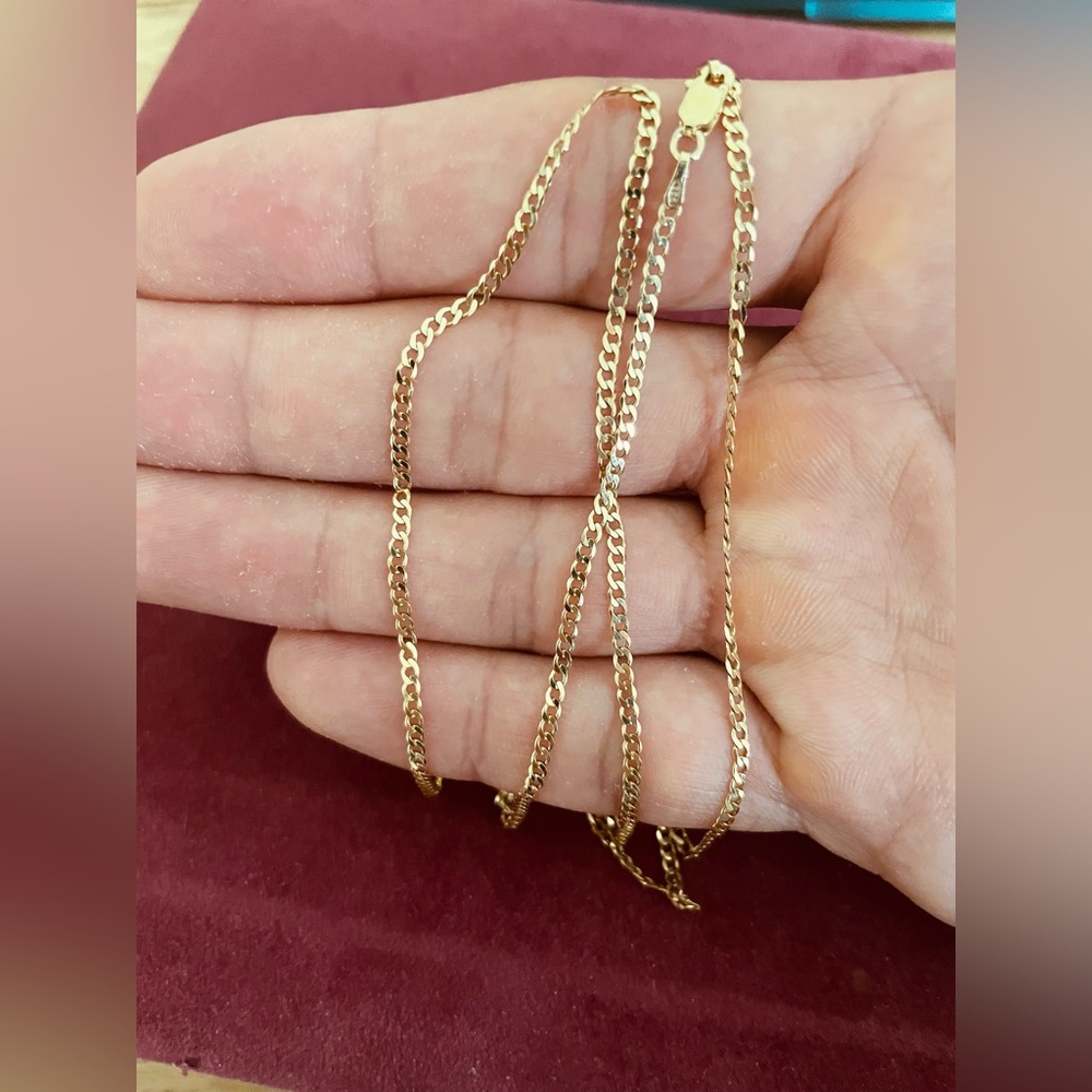 14k Gold vermeil 925 curb chain